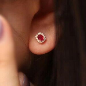 New 18k gold plated diamond earrings